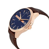 Armani Exchange Men’s Quartz Brown Leather Strap Blue Dial 46mm Watch AX2172